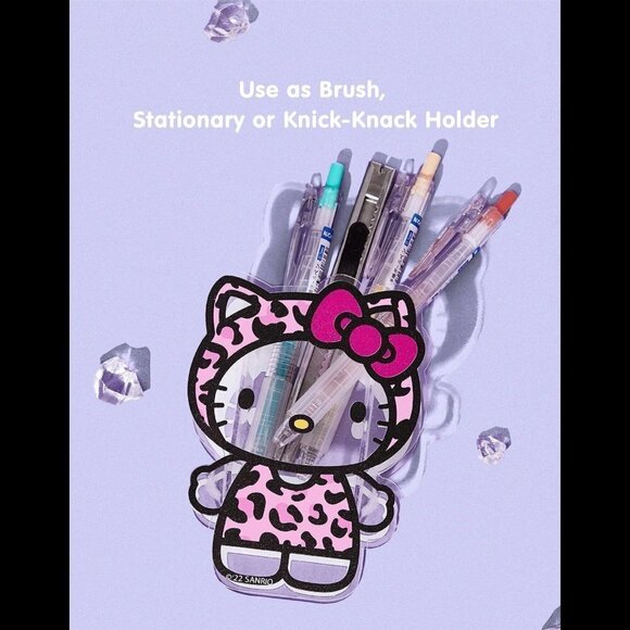 Hello Kitty Leopard Print Bow Plastic Organizer Container - Picture 3 of 6